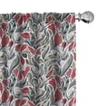 thumbnail image 1 of Ambesonne Retro Curtains, Colored Boho Flowers Leaf, Pair of 28"x95", Grey and Hot Pink, 1 of 5