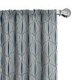 thumbnail image 1 of Ambesonne Retro Curtains, Curved Look Shapes with Lines, Pair of 28"x63", Night Blue and Cream, 1 of 5
