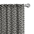 thumbnail image 1 of Ambesonne Retro Curtains, Edgy Lines with Zigzags Art, Pair of 28"x95", Charcoal Grey Eggshell, 1 of 5
