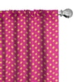thumbnail image 1 of Ambesonne Retro Curtains, Feminine Nostalgic Design, Pair of 28"x95", Hot Pink and Yellow, 1 of 5