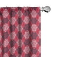thumbnail image 1 of Ambesonne Retro Curtains, Floral-Like Fashion Ornament, Pair of 28"x95", Dark Coral Slate Blue, 1 of 5