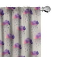 thumbnail image 1 of Ambesonne Retro Curtains, Geometric Mosaic Dots, Pair of 28"x84", Purple Grey Pink, 1 of 5