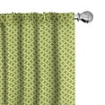 thumbnail image 1 of Ambesonne Retro Curtains, Geometric Nostalgic Motif, Pair of 28"x95", Lime Green Pastel Yellow, 1 of 5