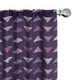 thumbnail image 1 of Ambesonne Retro Curtains, Grungy Repeating Triangles, Pair of 28"x63", Dark Purple and Pale Fuchsia, 1 of 4
