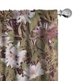thumbnail image 1 of Ambesonne Retro Curtains, Large Garden Flowers Pattern, Pair of 28"x95", Olive Green Fawn Pink, 1 of 5