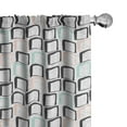 thumbnail image 1 of Ambesonne Retro Curtains, Memphis Vibes Squares Grunge, Pair of 28"x84", Mint Green Rose and Dark Grey, 1 of 3