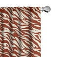 thumbnail image 1 of Ambesonne Retro Curtains, Monochrome Wild Cat Pattern, Pair of 28"x84", Paprika and White, 1 of 4