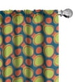 thumbnail image 1 of Ambesonne Retro Curtains, Orange and Green Circles, Pair of 28"x95", Yellow Green Orange, 1 of 5