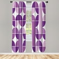 thumbnail image 1 of Ambesonne Retro Curtains, Pop Art Funky Geometric Art, Pair of 28"x63", Lilac White, 1 of 2