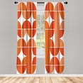 thumbnail image 1 of Ambesonne Retro Curtains, Pop Art Funky Geometric Art, Pair of 28"x84", Dark Orange, 1 of 2