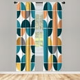 thumbnail image 1 of Ambesonne Retro Curtains, Pop Art Funky Geometric Art, Pair of 28"x95", Dark Teal, 1 of 2