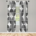 thumbnail image 1 of Ambesonne Retro Curtains, Pop Art Funky Geometric Art, Pair of 28"x95", Taupe Grey, 1 of 2