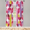 thumbnail image 1 of Ambesonne Retro Curtains, Pop Art Funky Geometric Art, Pair of 28"x95", White Pink, 1 of 2