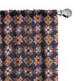 thumbnail image 1 of Ambesonne Retro Curtains, Squares Triangles Boho Art, Pair of 28"x84", Dark Coral Orange Grey, 1 of 4