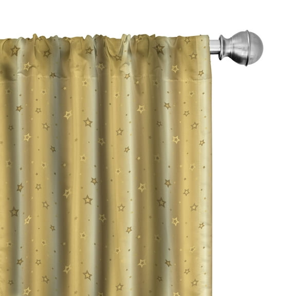 Ambesonne Retro Curtains, Star Abstract, Pair of 28"x63", Yellow