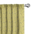 thumbnail image 1 of Ambesonne Retro Curtains, Strawberries Flowers Leaves, Pair of 28"x95", Pale Earth Yellow Grey, 1 of 4