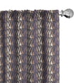 thumbnail image 1 of Ambesonne Retro Curtains, Vintage 60s Style Pastel Leaf, Pair of 28"x84", Dark Blue Grey, 1 of 4