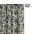 thumbnail image 1 of Ambesonne Retro Curtains, Vintage Colorful Floral, Pair of 28"x63", Yellow Blue Cream, 1 of 5