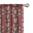 thumbnail image 1 of Ambesonne Retro Curtains, Vintage Flowers Butterfly Art, Pair of 28"x95", Pale Redwood Mint Green, 1 of 4