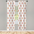 thumbnail image 1 of Ambesonne Retro Curtains, Watercolor Nostalgic Dots, Pair of 28"x63", Salmon, 1 of 2