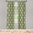 thumbnail image 1 of Ambesonne Retro Curtains, Watercolor Nostalgic Dots, Pair of 28"x84", Coral, 1 of 2