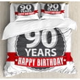 thumbnail image 1 of Ambesonne Retro Duvet Cover Set, Birthday Red Ribbon, 2-Calking, Red Grey White, 1 of 3