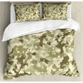 thumbnail image 1 of Ambesonne Retro Duvet Cover Set, Camouflage Survival Theme, King, Pale Green Army Green, 1 of 3