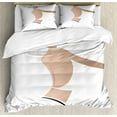 thumbnail image 1 of Ambesonne Retro Duvet Cover Set, Feminen Fashion Theme, Queen, Tan, 1 of 3