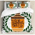 thumbnail image 1 of Ambesonne Retro Duvet Cover Set, Greek Vase Laurel, 2-Calking, Hunter Green Orange, 1 of 7