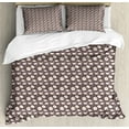 thumbnail image 1 of Ambesonne Retro Duvet Cover Set, Poppy Flower Branches Dots, King, Ivory and Brown, 1 of 3