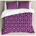 thumbnail image 1 of Ambesonne Retro Duvet Cover Sets, Abstract Trellis Purple Tones, 2-King, Purple Pale Lavender, 1 of 7