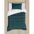 thumbnail image 1 of Ambesonne Retro Duvet Cover Sets, Chevron Classic Ethnic Art, 2-Twin, Lime Green and Night Blue, 1 of 4