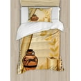 thumbnail image 1 of Ambesonne Retro Duvet Cover Sets, Hellenic Heritage, 2-Twin, Pale Brown Cinnamon, 1 of 3