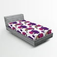 thumbnail image 1 of Ambesonne Retro Emoji Fitted Sheet, Face Hexagon Vapor Wave, Twin XL Size, Quartz White Magenta, 1 of 3