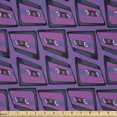 thumbnail image 1 of Ambesonne Retro Fabric by the Yard Microfiber, Design of 80's Style Cassette, 3 Yards, Fuchsia and Blue Violet, 1 of 2