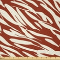 thumbnail image 1 of Ambesonne Retro Fabric by the Yard Microfiber, Monochrome Wild Cat Pattern, 10 Yards, Paprika and White, 1 of 2