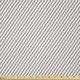 thumbnail image 1 of Ambesonne Retro Fabric by the Yard Microfiber, Narrow Stripes Geometric, 10 Yards, Cocoa White, 1 of 2