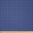thumbnail image 1 of Ambesonne Retro Fabric by the Yard Microfiber, White Polka Dotted Tile, 2 Yards, White and Indigo, 1 of 2