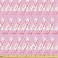 thumbnail image 1 of Ambesonne Retro Fabric by the Yard Upholstery, Abstract Stripes Ornament Art, 5 Yards, Soft Pink White Blush, 1 of 5