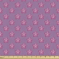 thumbnail image 1 of Ambesonne Retro Fabric by the Yard Upholstery, Adenium Flowers Pattern Art, 10 Yards, Pale Fuchsia and Grey Pink, 1 of 5