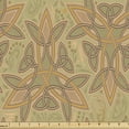 thumbnail image 1 of Ambesonne Retro Fabric by the Yard Upholstery, Celtic Pattern Sacred Shapes, 10 Yards, Khaki and Warm Taupe, 1 of 5