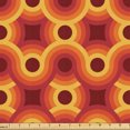 thumbnail image 1 of Ambesonne Retro Fabric by the Yard Upholstery, Circles Overlapping Vintage, 2 Yards, Pale Orange Burgundy, 1 of 1