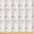 thumbnail image 1 of Ambesonne Retro Fabric by the Yard Upholstery, Circles Stripes Minimalist, 10 Yards, Warm Taupe Umber White, 1 of 5