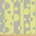 thumbnail image 1 of Ambesonne Retro Fabric by the Yard Upholstery, Circles Vertical Stripes Art, 1 Yard, Pastel Yellow and Pale Khaki, 1 of 5