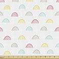 thumbnail image 1 of Ambesonne Retro Fabric by the Yard Upholstery, Circular Rainbow Lines Art, 10 Yards, Pastel Pink and Pale Blue, 1 of 5