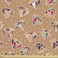 thumbnail image 1 of Ambesonne Retro Fabric by the Yard Upholstery, Colorful Diamond Shapes, 1 Yard, Multicolor, 1 of 5