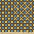 thumbnail image 1 of Ambesonne Retro Fabric by the Yard Upholstery, Geometric Tile 70s Style, 5 Yards, Brown Blue and Yellow, 1 of 5