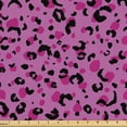 thumbnail image 1 of Ambesonne Retro Fabric by the Yard Upholstery, Leopard Print Pink Ornament, 1 Yard, Fuchsia Charcoal Grey, 1 of 5