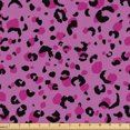 thumbnail image 1 of Ambesonne Retro Fabric by the Yard Upholstery, Leopard Print Pink Ornament, 5 Yards, Fuchsia Charcoal Grey, 1 of 5