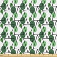 thumbnail image 1 of Ambesonne Retro Fabric by the Yard Upholstery, Modern Circles Triangles Art, 5 Yards, Jade Green Charcoal Grey, 1 of 5